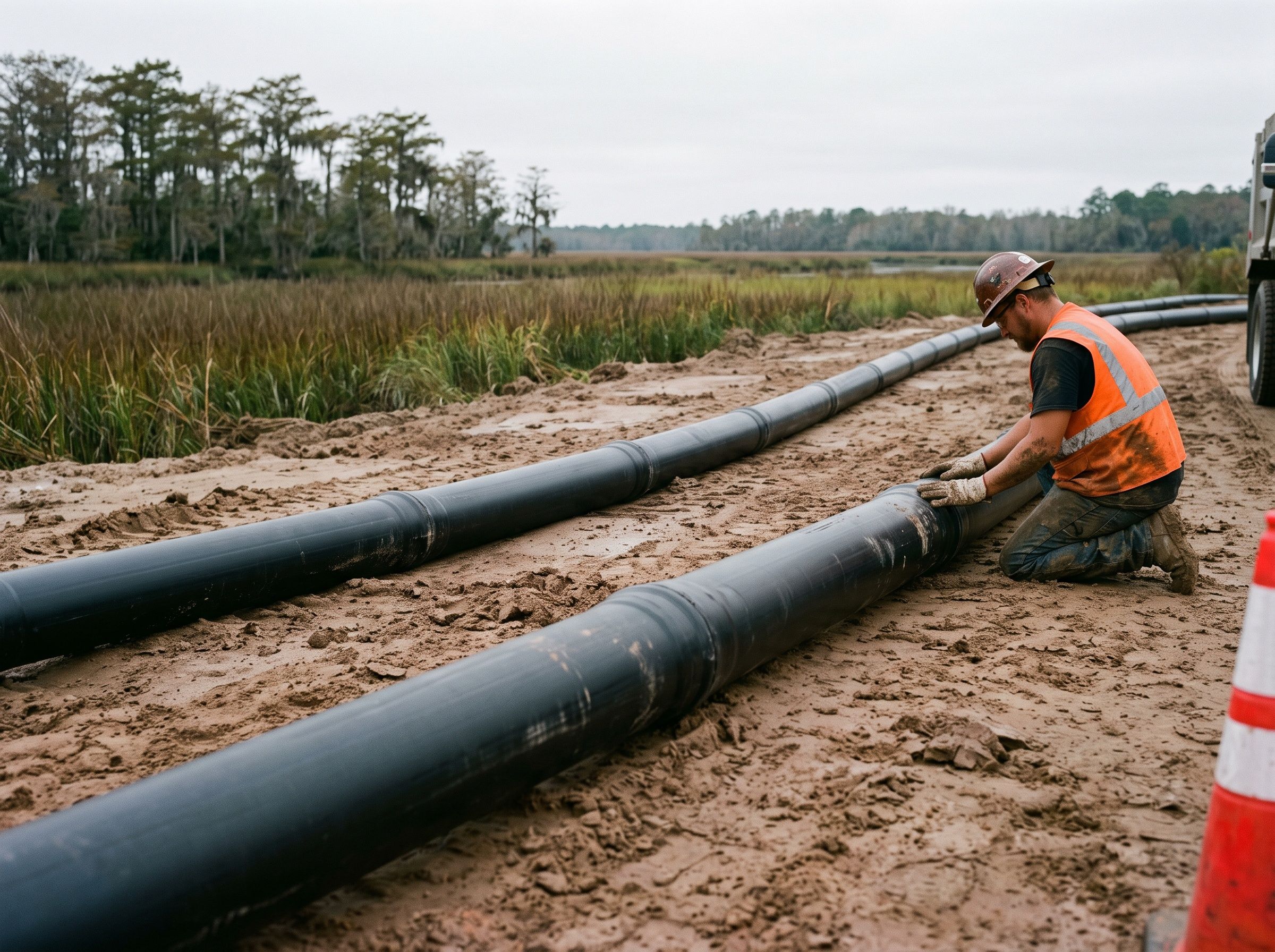 Horizontal Directional Drilling at Waccamaw River force main crossing, Horry County, SC